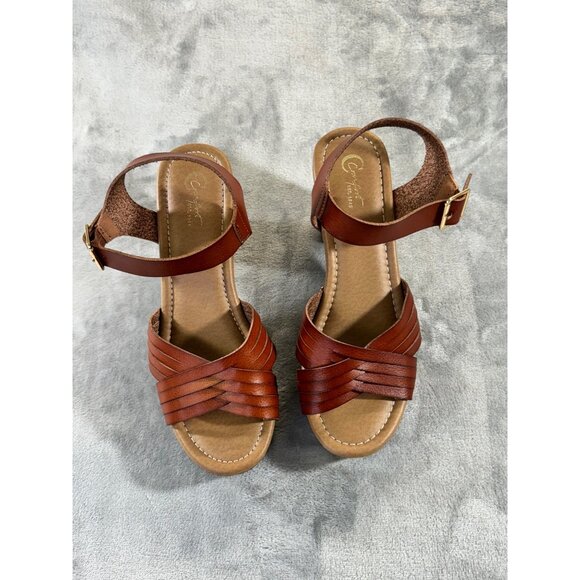 C comfort women's shoes size 9M brown open toe heel Sandals 45062672 - Picture 8 of 15